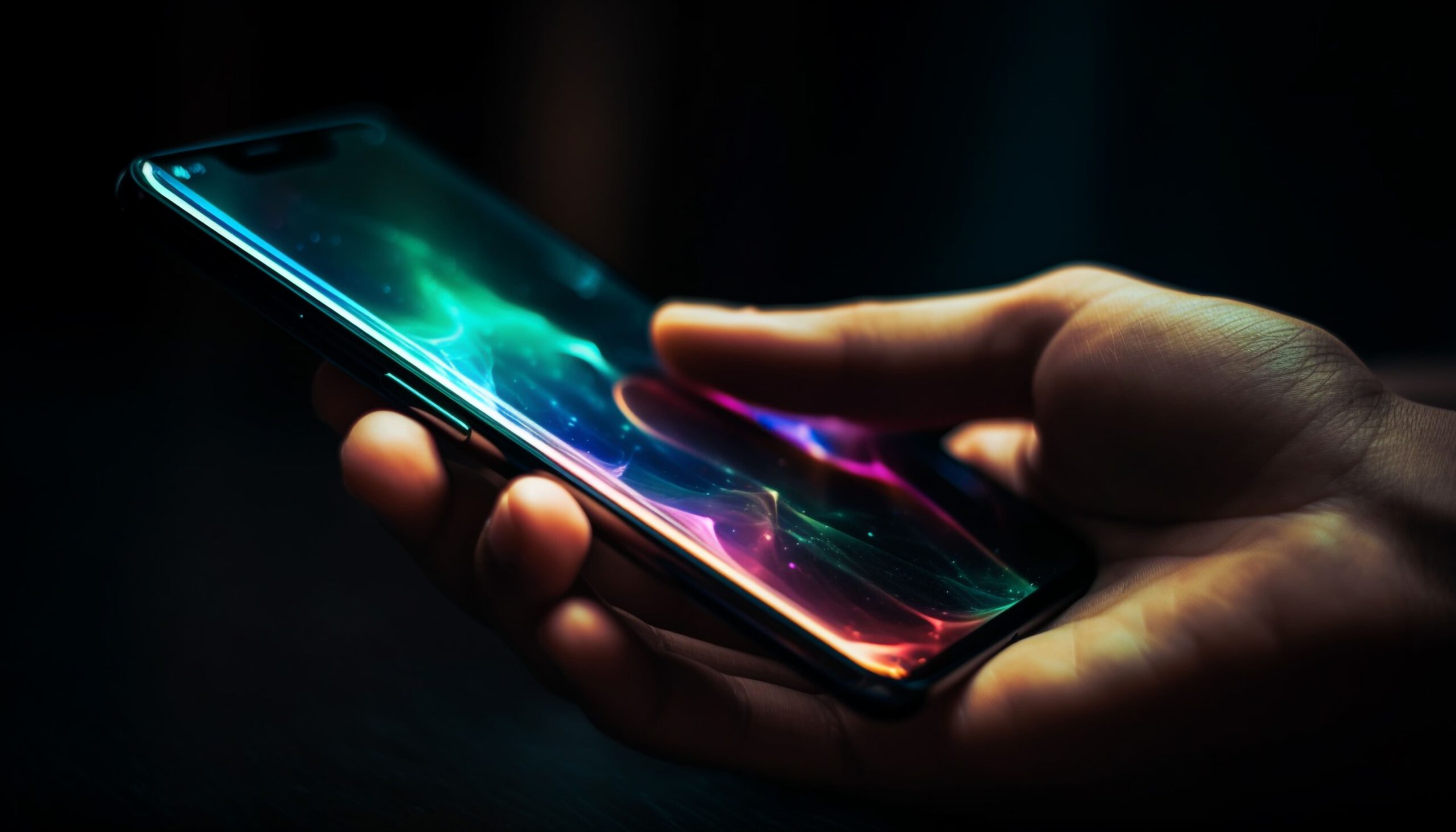 hand-holding-smart-phone-typing-text-message-generative-ai